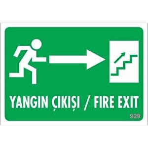 Yangın Çıkışı Uyarı Levhası 17,5x25 Kod:929