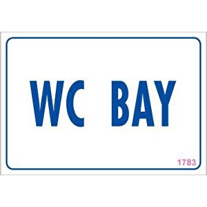 Wc Uyarı Levhası 17,5x25 Kod:1783