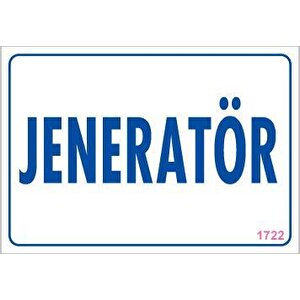Jeneratör Uyarı Levhası 17,5x25 Kod:1722