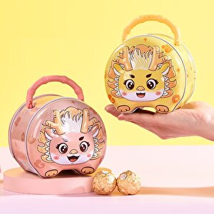 Küçük Ejder Çantalı Ve Kilitli Metal Kumbara, 12x11 - Pembe Pembe