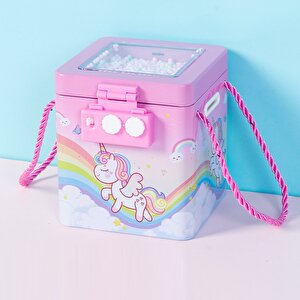 Unicorn Askılı Ve Şifreli Metal Kumbara, Pembe, 13x11 Pembe