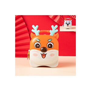 Sevimli Ejder Çantalı Ve Kilitli Metal Kumbara, Turuncu, 16x14 Turuncu