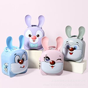 Sevimli Ejder Çantalı Ve Kilitli Metal Kumbara, Turuncu, 16x14