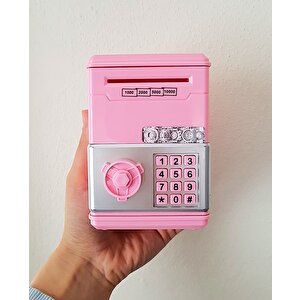 Küçük 8 cm Oyuncak Atm Şifresiz Tuşsuz Kumbara,  Pembe Pembe
