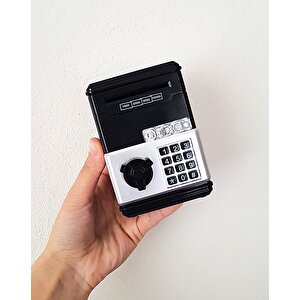 Küçük 8 cm Oyuncak Atm Şifresiz Tuşsuz Kumbara, Siyah Siyah