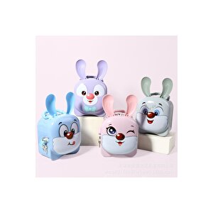 Tavşan Çantalı Ve Kilitli Metal Kumbara, Mavi, 19x12- Mavi