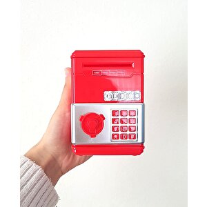 Küçük 8 cm Oyuncak Atm Şifresiz Tuşsuz Kumbara, Kırmızı Kırmızı