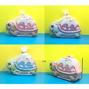 Kaplumbağa Çantalı Ve Kilitli Metal Kumbara, 20x12 - Pembe Pembe