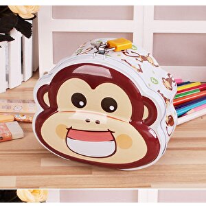 Maymuncuk Çantalı Ve Kilitli Metal Kumbara, 14x13 - Beyaz Beyaz