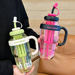 Pipetli Ve Süzgeçli Dondurma Suluk, 30x11 - Pembe Pembe