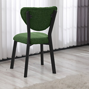 Elma Mutfak Sandalyesi, Yemek Odası, Balkon, Kafe Restoran Sandalye Silinebilir Keten Kumaş. Yeşil