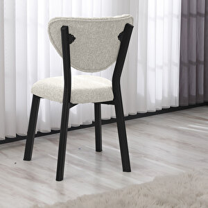 Elma Mutfak Sandalyesi, Yemek Odası, Balkon, Kafe Restoran Sandalye Silinebilir Keten Kumaş. Krem