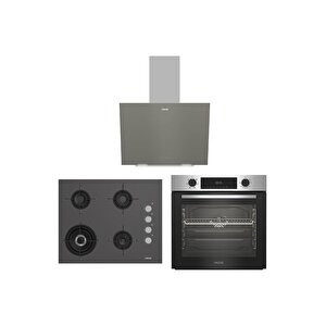 Altus Ala 322 I Fırın 189 Gg Ocak 570 G Davlumbaz Gri Ankastre Set