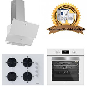 Beyaz Cam Ankastre Set 3490 - Cs5665w01 65cm Ocak - Bo6502w02