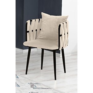 Sarmaşık Çay Seti Takımı Koltuk Takımı Oturma Odası Kafe Antre Hol Ofis 2+1+1 Siyah Metal Krem