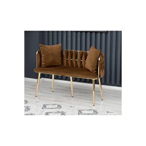 Sarmaşık Çay Seti Takımı Koltuk Takımı Oturma Odası Kafe Antre Hol Ofis 2+1+1 Gold Metal Gri