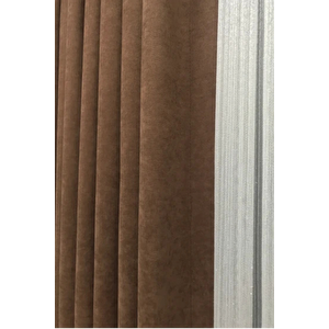 Sütlü Kahverengi 1/3  Sık Pile Fon Perde 100x250 cm