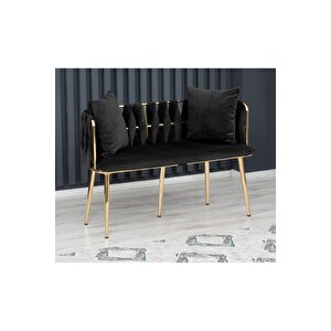 Sarmaşık Çay Seti Takımı Koltuk Takımı Oturma Odası Kafe Antre Hol Ofis 2+1+1 Gold Metal Pudra
