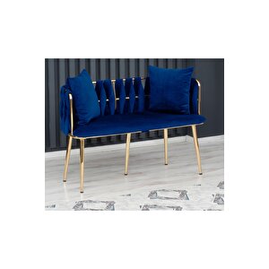 Sarmaşık Çay Seti Takımı Koltuk Takımı Oturma Odası Kafe Antre Hol Ofis 2+1+1 Gold Metal Krem