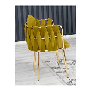 Sarmaşık Çay Seti Takımı Koltuk Takımı Oturma Odası Kafe Antre Hol Ofis 2+1+1 Gold Metal