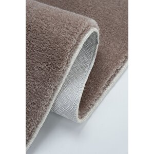 Vl Yıkanabilir Premium Ponpon Saçaklı Kaymaz Taban Post Peluş Banyo Paspası 2'li Takım Kahverengi Kahveregi