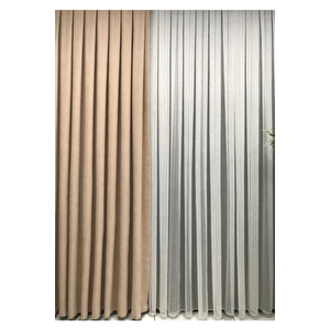 Pudra 1/3  Sık Pile Fon Perde-12388 100x250 cm