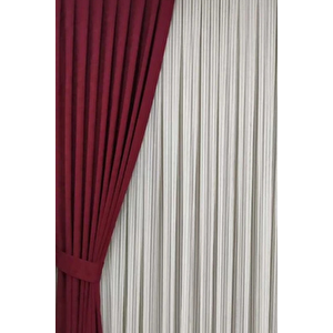 Bordo 1/3  Sık Pile Fon Perde 70x260 cm