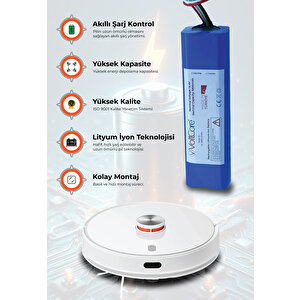 Voltcore Robot Süpürge Bataryası 5200mah (orijinal Kapasite) Roborock S5 Max Uyumlu