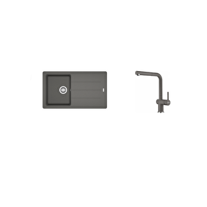 FRANKE BASİS BFG 611-86 STONE GREY GRANİT EVİYE - ACTIVE PLUS DOCCIA 2.0 STONE GREY ARMATÜR