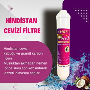 Nefa Tüm Arıtma Cihazlarına Uyumlu Post Karbon - Alkali - Mineral 3'lü Su Arıtma Filtresi