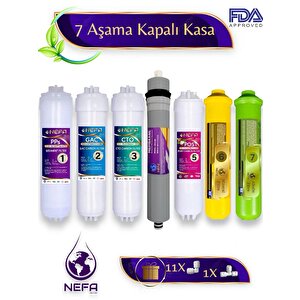 Nefa Tüm Kapalı Kasalar Ve İhlas (silver, Plus, Platinum ) Su Arıtma 7'li Filtre Seti, (çift Karbonlu)