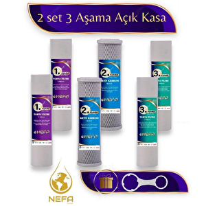 Nefa Açık Kasa Su Arıtma Ve İhlas Aura -compact Model- Uyumlu 2 X 3'lü Ön Filtre Seti-anahtar Hediye