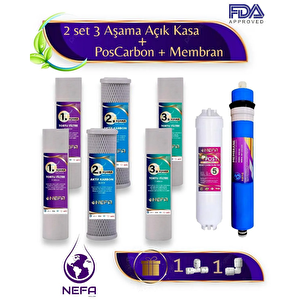 Nefa Tüm Açık Kasa Su Arıtma Ve İhlas Cebilion -compact Uyumlu- 1.5 Yıllık 5+3 Aşamalı Filtre Seti