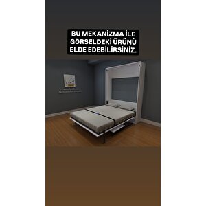 Akıllı Mobilya Çift Kişilik Dikey Açılır Masalı Duvar Yatağı Mekanizması (kendi Duvar Yatağını Yap) 150x200 cm