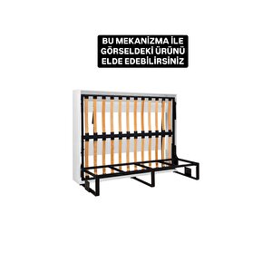 Akıllı Mobilya Çift Kişilik Yatay Açılır Koltuklu Mekanizma (kendi Duvar Yatağını Yap) 160x200 cm