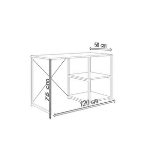 Atlas 120 Cm Raflı Çalışma Masası Bilgisayar Masası Ofis Ders Masası