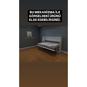 Tek Kişilik Yatay Açılır Duvar Yatağı Mekanizması 90x200 cm