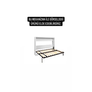 Akıllı Mobilya Çift Kişilik Yatay Açılır Duvar Yatağı Mekanizması (kendi Duvar Yatağını Yap) 150x200 cm