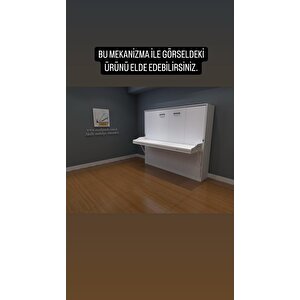Modamob Akıllı Mobilya Çift Kişilik Yatay Açılır Masalı Duvar Yatağı Mekanizması (kendi Duvar Yatağini