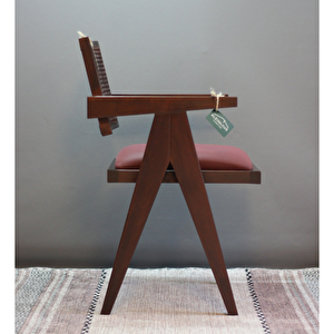 Sofia Modern Ahşap Sandalye - Pierre Jeanneret Sandalye - Yemek Sandalyesi