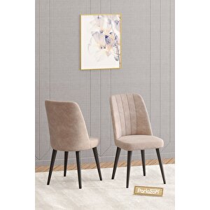 Pia 70x120 Siyah Mutfak Masası, Masa Sandalye Takımı, Masa Takımı, 4 Cappucino Sandalye Cappucino