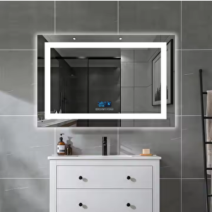 Avend Dokunmatik Akıllı Ayna Bluetoothlu Buhar Tutmayan Hd 3 Renk Ledli Banyo Aynası Dekoratif Ayna 80x60
