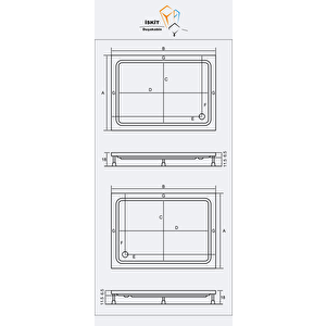 80x130 Dikdörtgen Akrilik Panelli Tekne H : 18