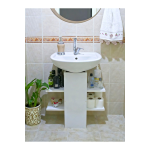 Ev Gereçleri Banyo Dolabı, Düzenleyici Dolap, Lavabo Altı Kapama Kutusu ,beyaz, Asudehome