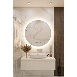 Dokunmatik Akıllı Ayna Buhar Tutmayan Banyo Aynası Hd 3 Renk Ledli Dekoratif  Ofis Duvar Lavabo Aynası 75cm