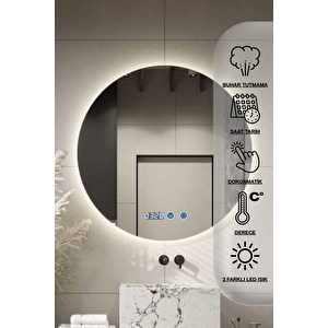 Avend Dokunmatik Akıllı Ayna Buhar Tutmayan Banyo Aynası Hd 3 Renk Ledli Dekoratif  Ofis Duvar Lavabo Aynası 70cm