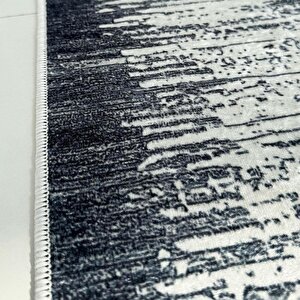 Modern Kesme Dijital Baskı Kaymaz Taban Yıkanabilir Yolluk Oda Salon Mutfak Antre Hol Siyah Beyaz Zebra Halı 200x1000 cm