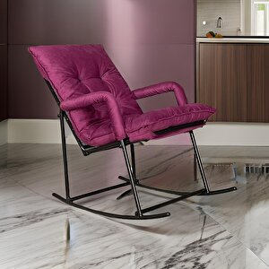 Sallanan Sandalye Tv Koltuğu | Kafe, Balkon, Mutfak, Berjer, Ofis, Salon Için Tekli Ergonomik Koltuk - Mor