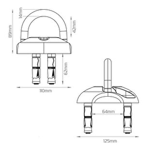 Oxford Motosiklet Anchorflat Ground Wall Anchor Kit Zemin Ve Duvar Sabitleyici Lk407