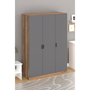 Ali̇ra 135 Cm 3 Kapakli Gardirop Antrasi̇t